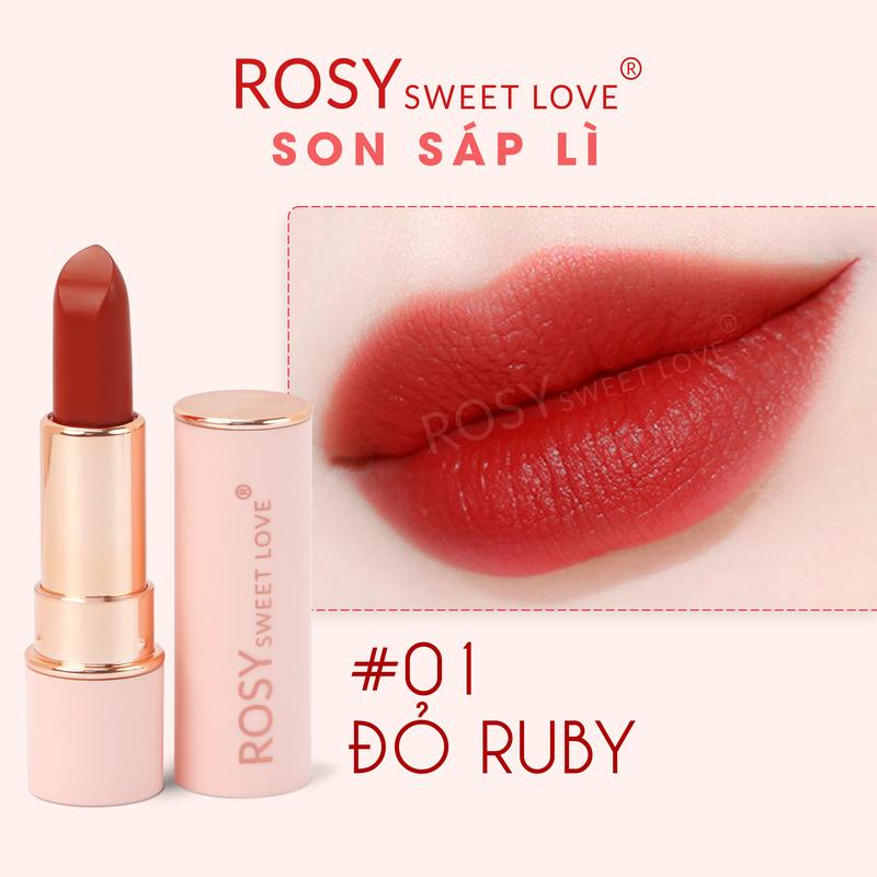 [Live TẶNG CỌ TÁN SON] Son sáp lì Rosy mới, Không Chì, Lên Màu Chuẩn, Dưỡng mềm môi, son lì, son dưỡng môi, son môi Trang Điểm Cosmetic Mỹ Phẩm Nữ Women 1