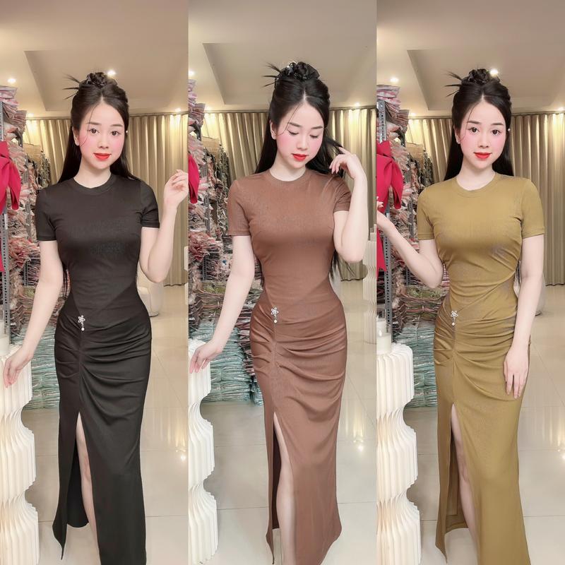 (P77) Đầm body thiết kế form xếp ly tôn dáng kèm tag cài đầm đi dự đám cưới váy đi tiệc đi làm đi chơi đều đẹp by Thương Lê P77