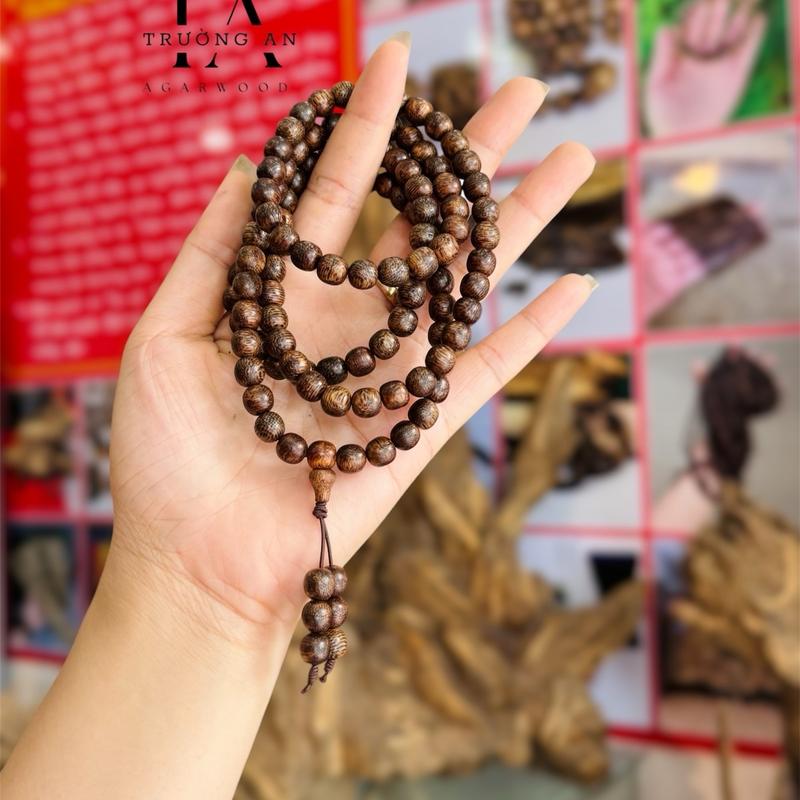 ￼Vòng Tay Trầm Hương Chuỗi Tràng Hạt 108 Hạt quấn tay, niệm phật Trường An Trầm Hương Phụ Kiện vòng tram 2