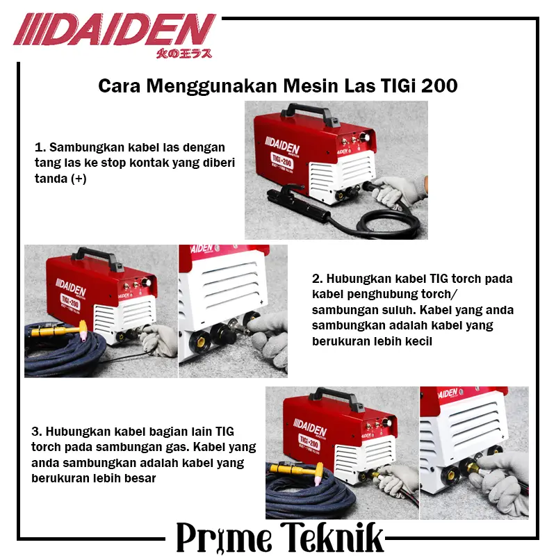 Mesin Travo Las Argon TIGi 200 Daiden Welding Inverter TIGi200 TIG 200 2