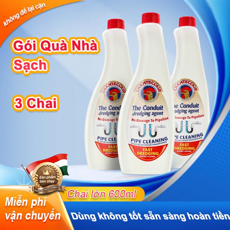 Combo 3 Thông Cống, Dung Dịch Thông Tắc Cống Chanteclair, Làm Sạch Thông Bồn Cầu, Đường Ống, Bảo Vệ, Khử Mùi Hôi Đường Ống Bồn Rửa Mặt, Chậu Rửa Bát (Chỉ trong 3 ngày)