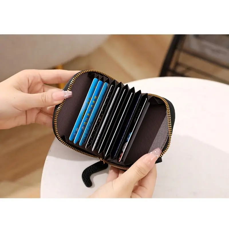 Ví Đựng Thẻ Mini, Thiết Kế Hình Mèo Hoạt Hình Dễ Thương, Da PU Siêu Mỏng, Có Khóa Kéo, Thích Hợp Cho Phụ Nữ Và Trẻ Em Gái, Chủ Thẻ 6