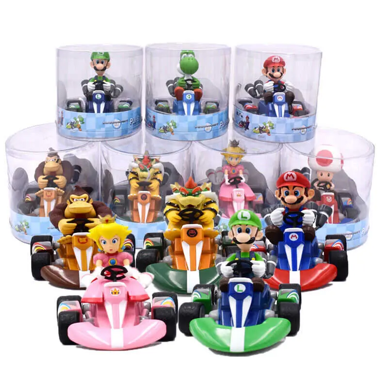 Xe Đua Kéo Lùi Xe Cẩu Động Cơ Bốn Bánh, Super Mario, 12cm, Đồ Chơi Mô Hình 7 Kiểu 1