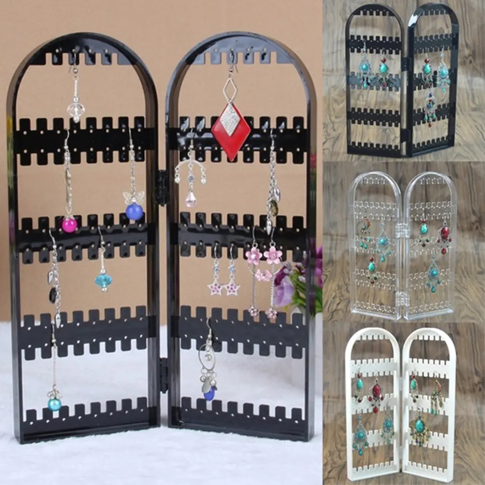 120 Holes Folding Earring Holder Organizer Screen Jewelry Display Storage Rack