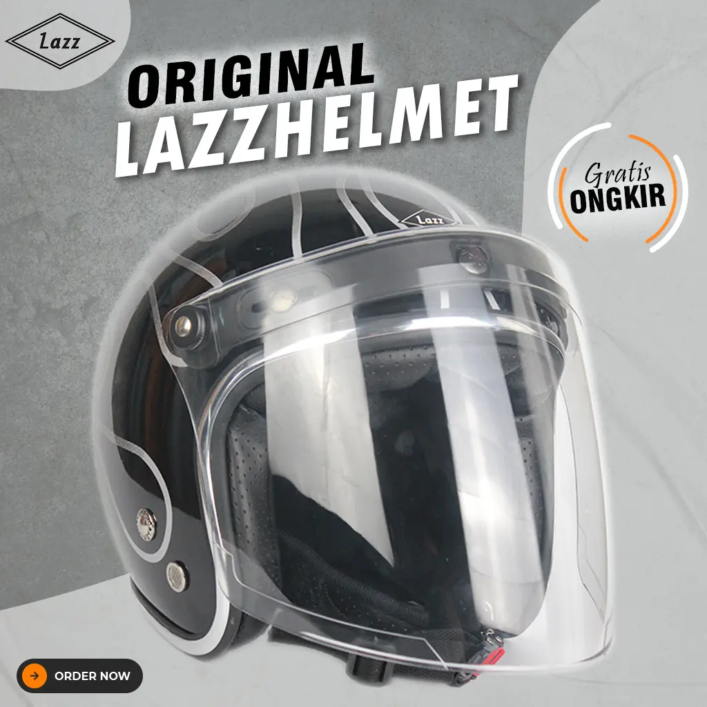 helm retro lazz motif api classic klasik pria original + INJAK Helmet