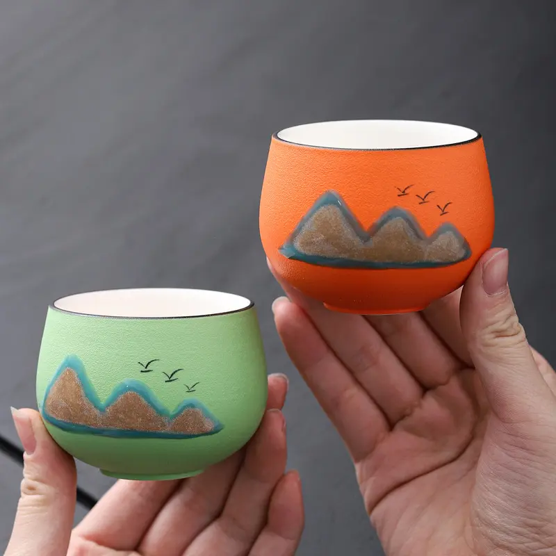 Bộ Cốc, Xu Hướng Trung Quốc Văn Hóa Và Sáng Tạo, Cốc Chủ, Bát Trà Gốm Sứ Wanli Jiangshan, Hộp Quà, Thích Hợp Cho Khai Trương Công Ty Và Quà Tặng Cuộc Họp Hàng Năm 2