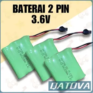 BATERAI RC CAS RANGKAI 3 UNTUK RC MOBIL REMOTE CONTROL 3600mAh 3.6V COLOKAN HITAM 2MP BATRE RC RANGKAI 3 UNTUK MAINAN MOBIL LAPIS Plastik