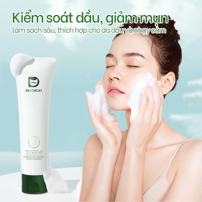 Sữa rửa mặt làm trắng Decorcat, tẩy tế bào chết, trị tàn nhang, kiểm soát dầu, làm trắng đa chức năng tất cả các loại da chống lão hóa Skincare 4