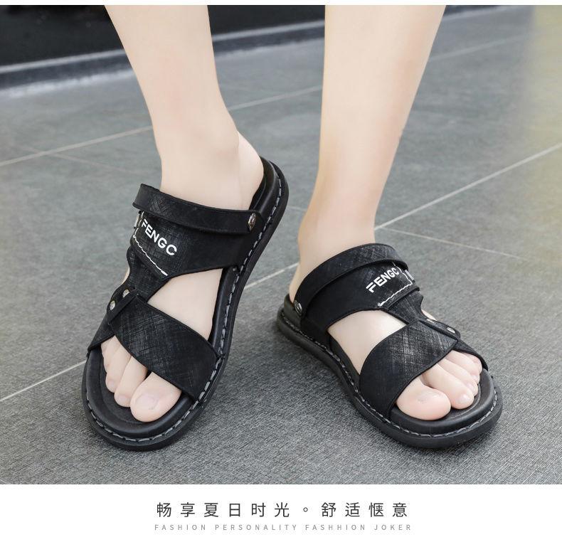 Product Introduction of Men's Sandals New Summer Driving Dual-use Non-slip Soft Sole Fashionable Stylish Trendy Lightweight Men's Sandals 35