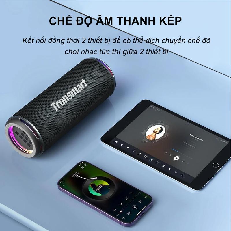 BEST SELLER | Loa Bluetooth Tronsmart T7 Lite siêu trầm | Công suất 24W | Chống nước IPX7 | Led RGB 8