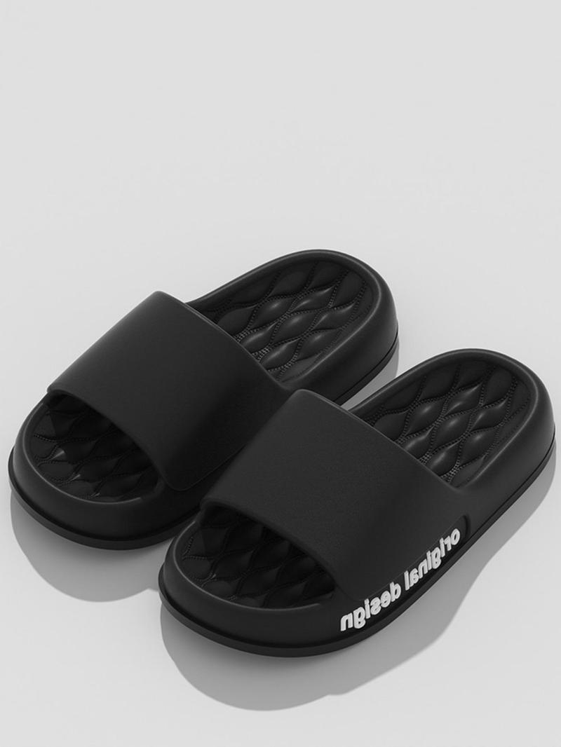 Product Introduction of Men's Casual Plain Color Slides, 1 Pair Lightweight Non-slip Soft Comfortable Home Slippers, Casual Trendy Slippers for Indoor & Outdoor Wear 19