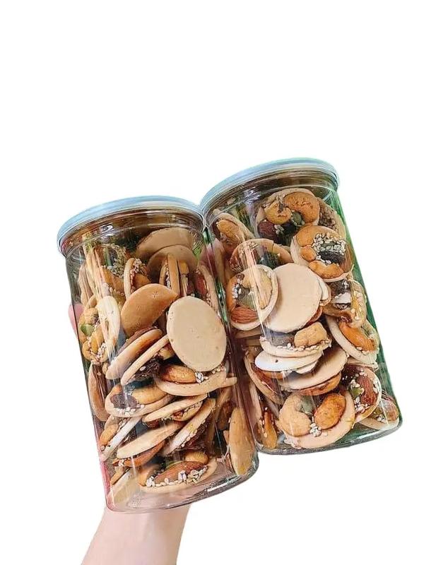 Bánh đồng tiền mix hạt dinh dưỡng pet 450gram Ăn Vặt bảo hân Food Snack Thức Ăn