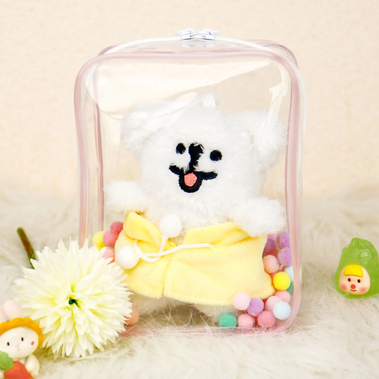 PVC Doll Display Bag Carrying Case Figure Display Bag for 15cm Figure Doll Gift Organiser