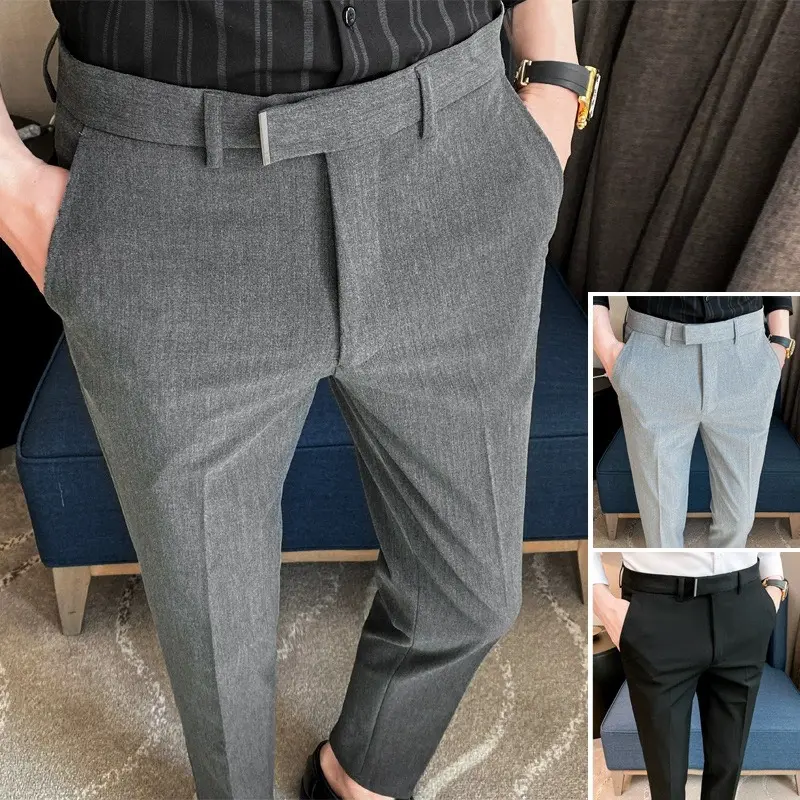 Quần âu hàn mix cạp phong cách hàn quốc nam công sở thanh lịch - Menswear Kem
