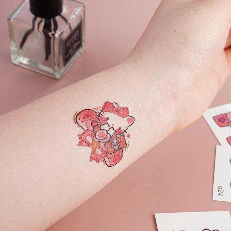 Product Introduction of Miếng Dán Hình Xăm, Phong Cách Ins, Đầy Màu Sắc, Thiết Kế Hello Kitty, 24 / 25 Cái, Miếng Dán Cơ Thể, Đồ Chơi Dopamine, Dễ Thương, Y7X1 24