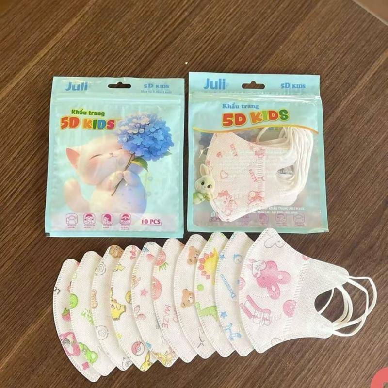 [Mua 100 chiếc tặng 20c] khẩu trang trẻ em 5D JULI cho bé từ 1-7 tuổi - KTRANGTREEM03