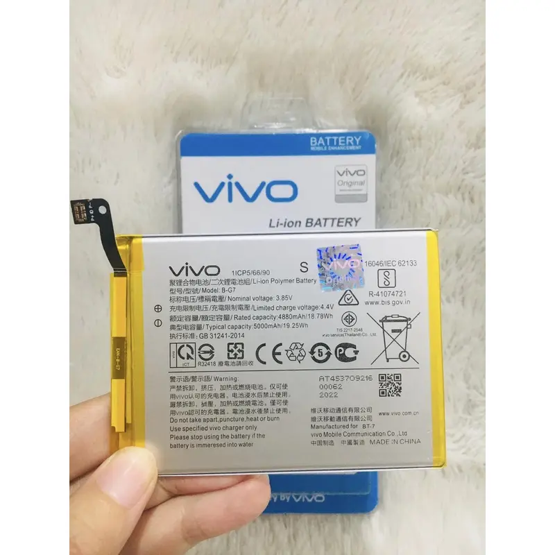 Baterai Vivo Y12 Y12i Y15 2019 Y17 2019 Z1 Pro BK-B-G7 5000Mah original 99% Package Mika 2