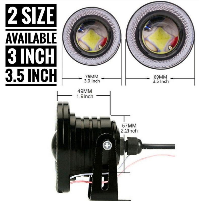Product Introduction of 【24-hour shipping+free shipping+COD】1/2Pcs car sports light fog&decorative light LED bulb eagle eye corner halo projector accessories Lampu Kereta 16