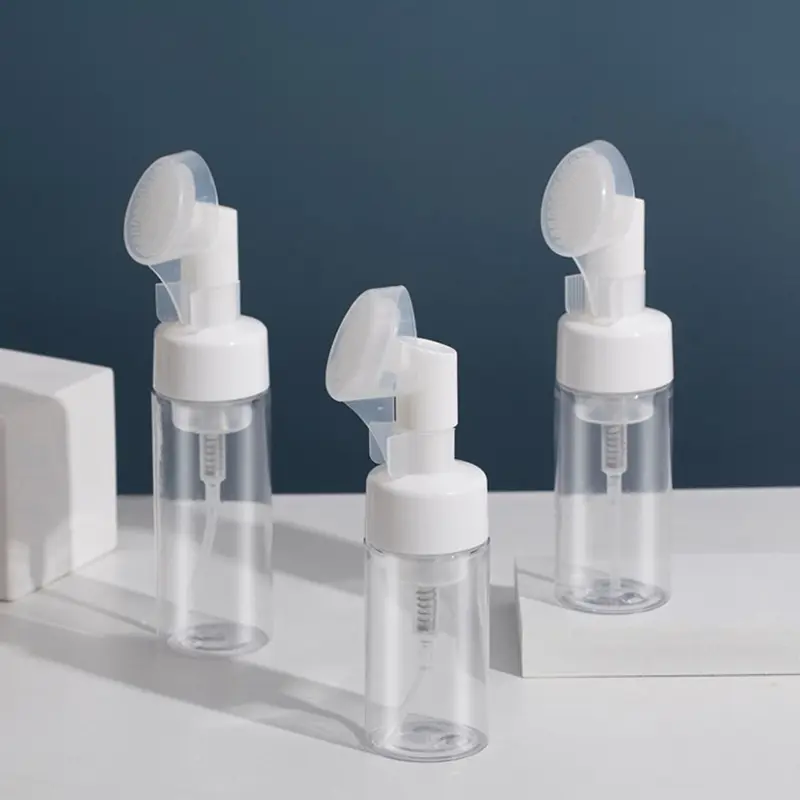 2024 NEW 【Fast Shipping】Soap Foaming Bottle Facial Cleanser Foam Maker Bottle with Silicone Clean Brush Portable Facewashing Mousse Foam Bottles