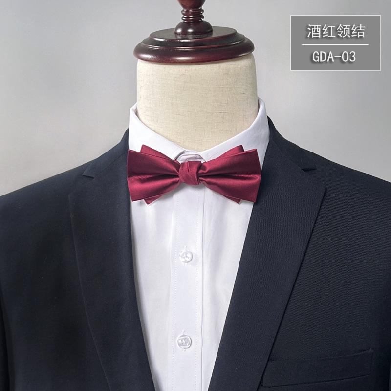 Product Introduction of New Bow Tie Men's Solid Color Bridegroom High Density 1200 Needle Silk Bow Tie Flower Business Formal Wear 4