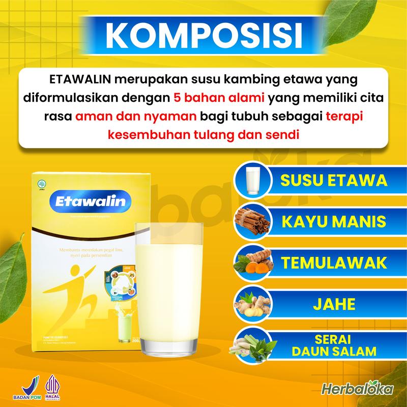 Product Introduction of Susu Etawalin Original Asli 3 Box Etawalin Official Susu Untuk Tulang Sendi Asam Urat  Susu Kambing Etawa Bubuk Halal BPOM 200 Gram Garansi Ori Dairy Milk Bahan Manis 3