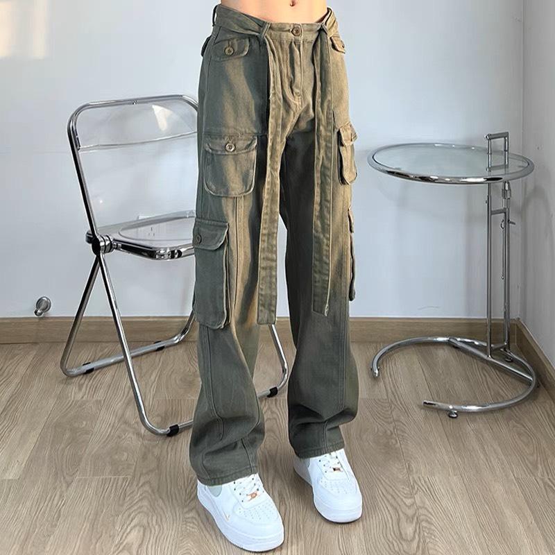  Quần kaki túi hộp Hiphop ống rộng xuông dài cargo pants trơn thời trang cho nữ nam Boin store -hình thật 