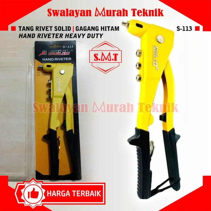 SOLID S1113 TANG RIVET GAGANG HITAM HAND RIVERTER HEAVY DUTY