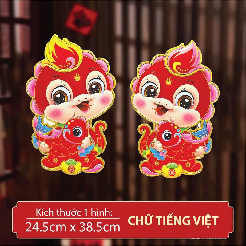 Product Introduction of Set 2 Miếng Dán Cửa Trang Trí Hình Con Rắn Dễ Thương Năm Mới 2025 Ất Tỵ 12