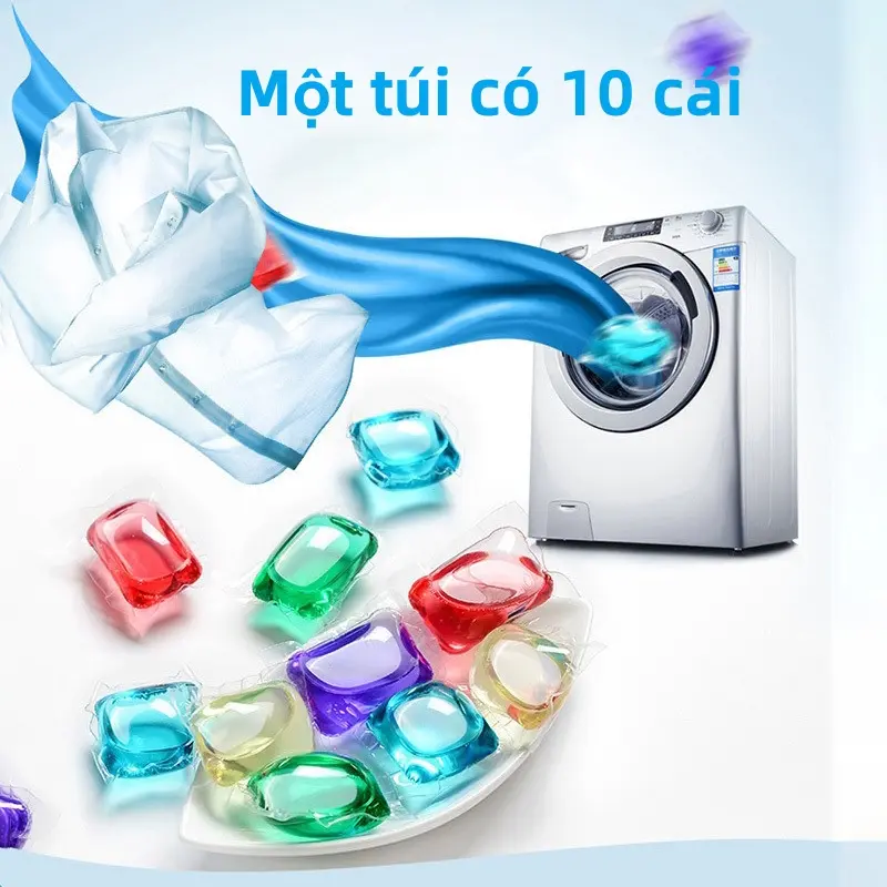 Đa Năng Viên Giặt Túi 10 Viên Giặt Lưu Hương Đậm Sâu Làm Mềm Vải 5 Trong 1 Và Không Gây Kích Ứng Da 5