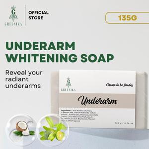 Greenika Underarm Brightening Soap – Dark Spot Remover for Armpits, Fine Lines & Loose Skin – Moisturizing Body Wash & Cleanser with Aloe Vera & Minerals for Smoother, Brighter Skin