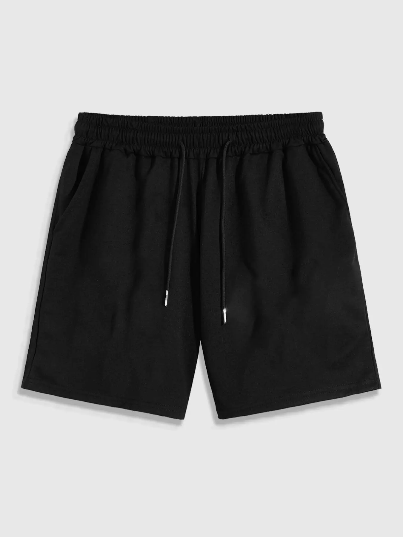 Men's Solid Zipper Pocket Drawstring Waist Shorts, Regular Fit Casual Comfy Breathable Shorts for Daily Wear, Men's Bottoms for All Seasons