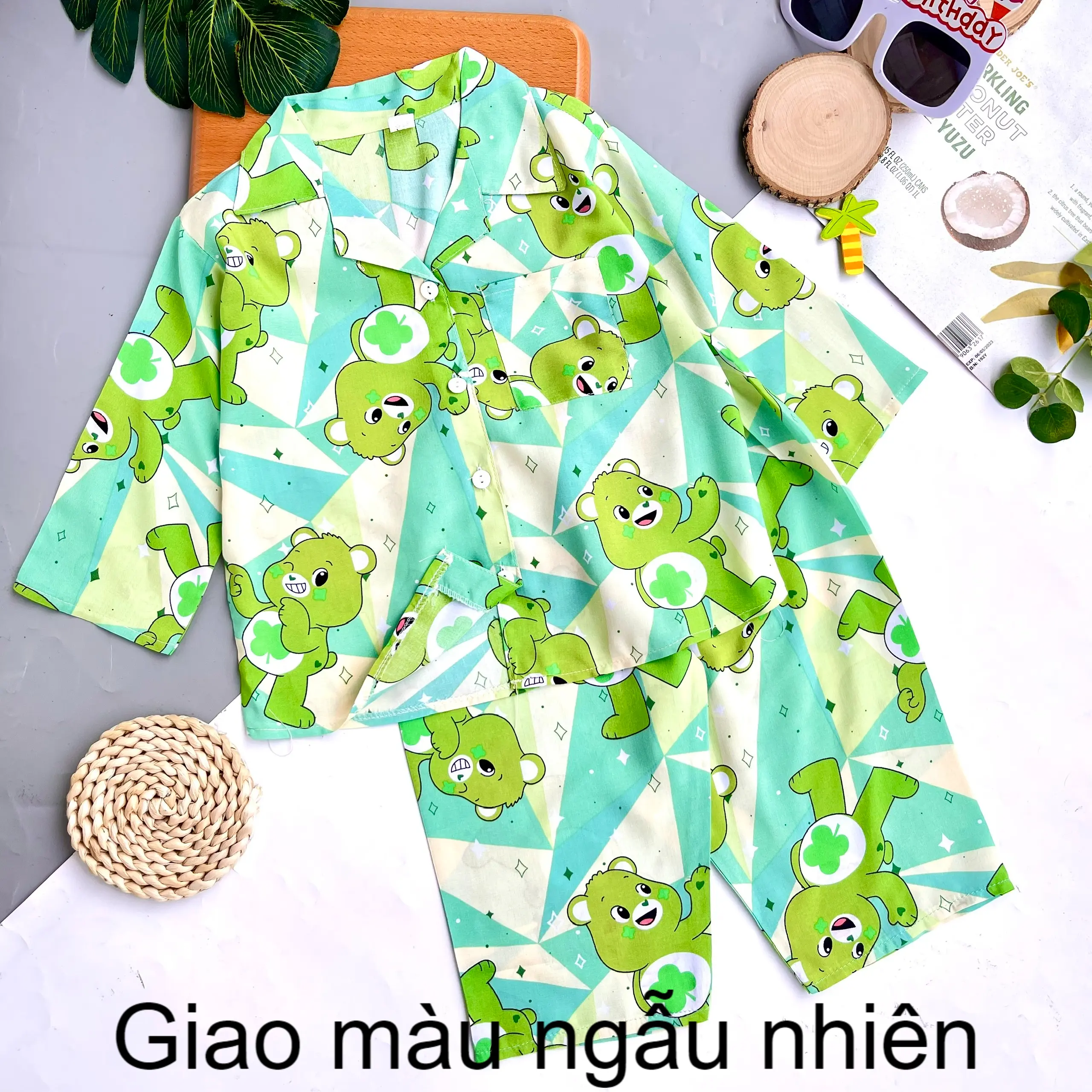 Bộ Tole/lanh Tay Dài Quần PIZAMA bé Trai(5-58kg Đã trừ hau - Giao màu ngẫu nhiên )