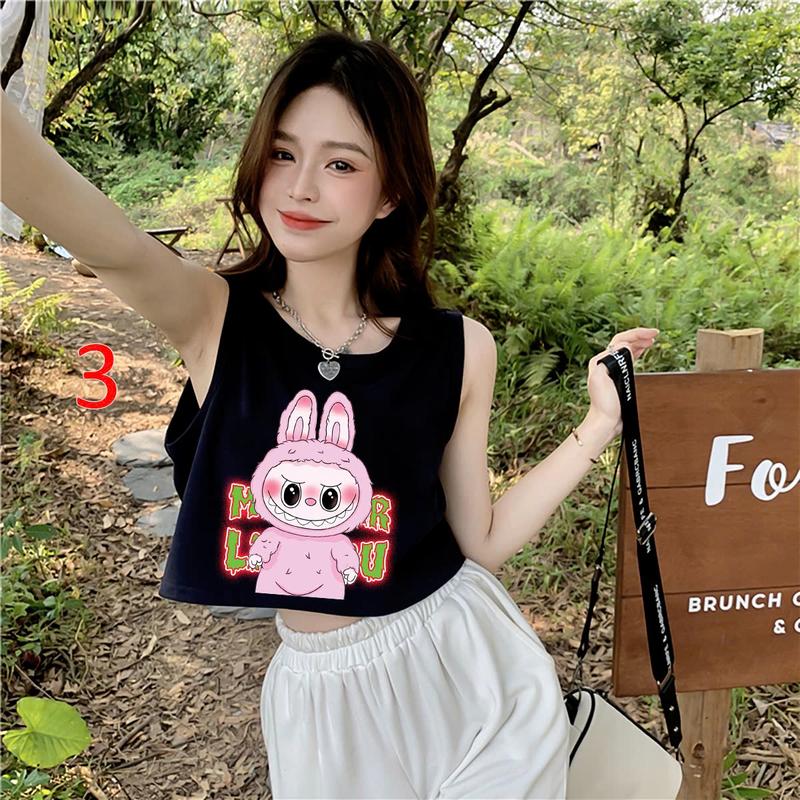 áo LABUBU áo hottrend, áo croptop rộng tay dài, croptop rộng, croptop sát nát, áo tập nữ, áo croptop vải mát mềm mịn hình in đẹp Women Cổ Tròn 3