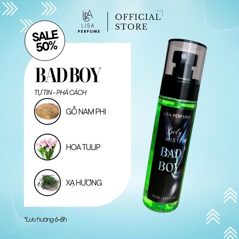 Body Mist ,Nước hoa , Xịt Miệng {Mua 3 Tặng 2} Xịt Thơm Phòng , Xịt Thơm Quần Áo Mùi Thơm nhẹ nhàng, Lưu Hương lâu Chính Hãng Lisaperfume. 4