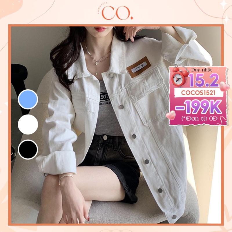 Áo khoác jean kaki nữ form rộng áo khoác jeans bò nữ phong cách Unisex G4