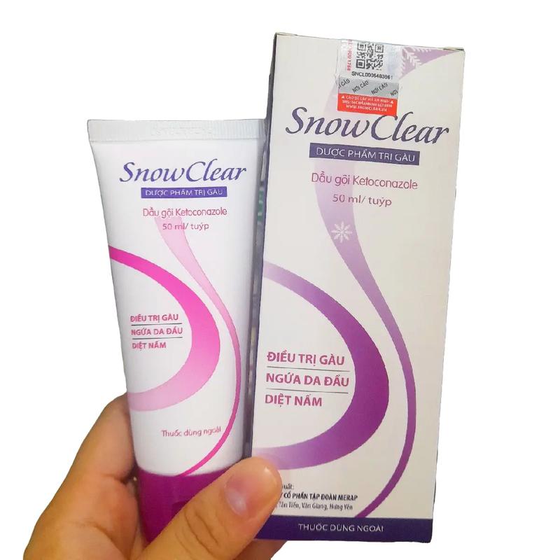  Dầu gội trị gầu SnowClear- Tuýp 50ml- hỗ trợ giảm gàu giảm ngứa da đầu 