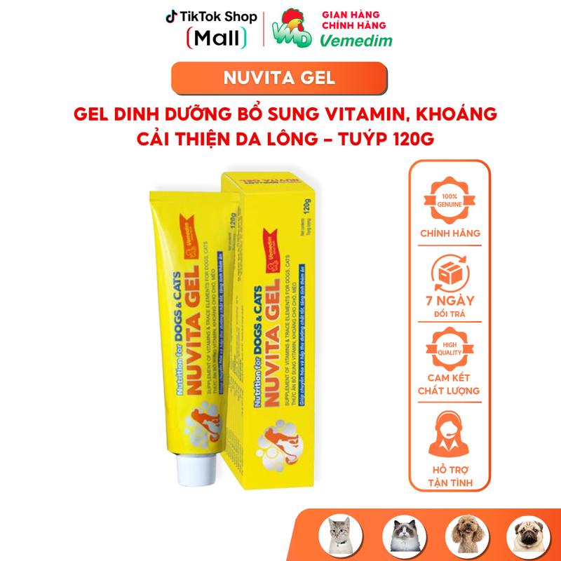 Vemedim Nuvita - Gel dinh dưỡng cho chó mèo bổ sung khoáng vitamin giúp đẹp da lông Tuýp nhôm 120g