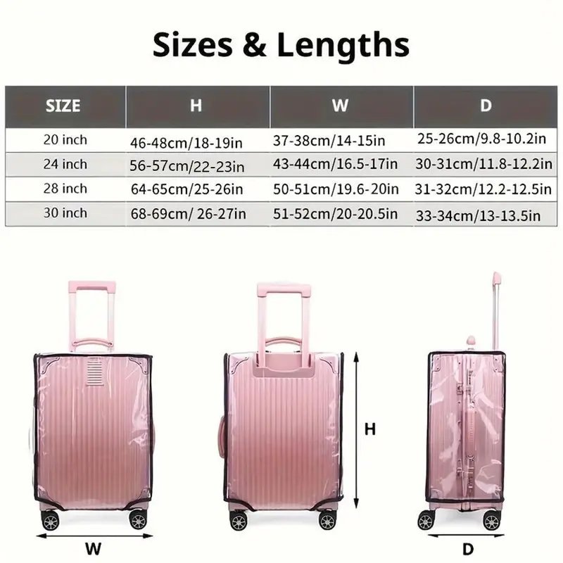 Transparent Luggage Protective Cover, 1 Count Dustproof Bag for Traveling Case, Waterproof Bag for Traveling Case, Travel Essentials, Valentine's Day Gift 1