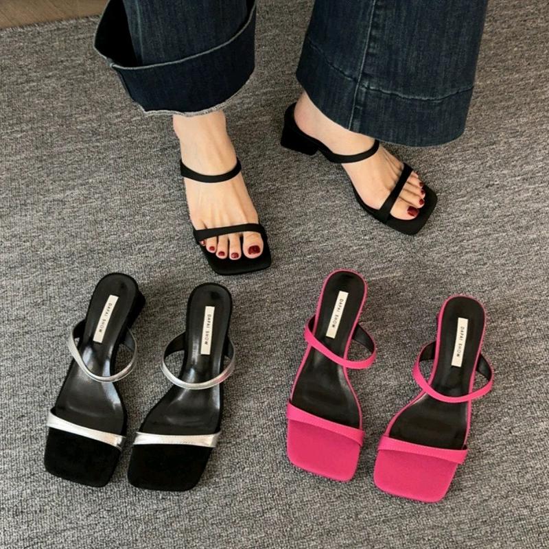 Gạo.Shoes - (Có Bigsize - Form Bé tăng size) Guốc Nữ Cao Gót 5 Cm , Quai 2 Nhị Không Trang Trí. DéP