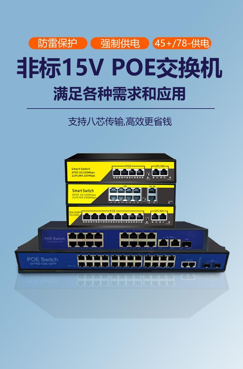 Product Introduction of Building Access Control Video Intercom Monitoring Set 12-18V15V Non-standard POE Switch Network Cable Power Supply 45+78- 32