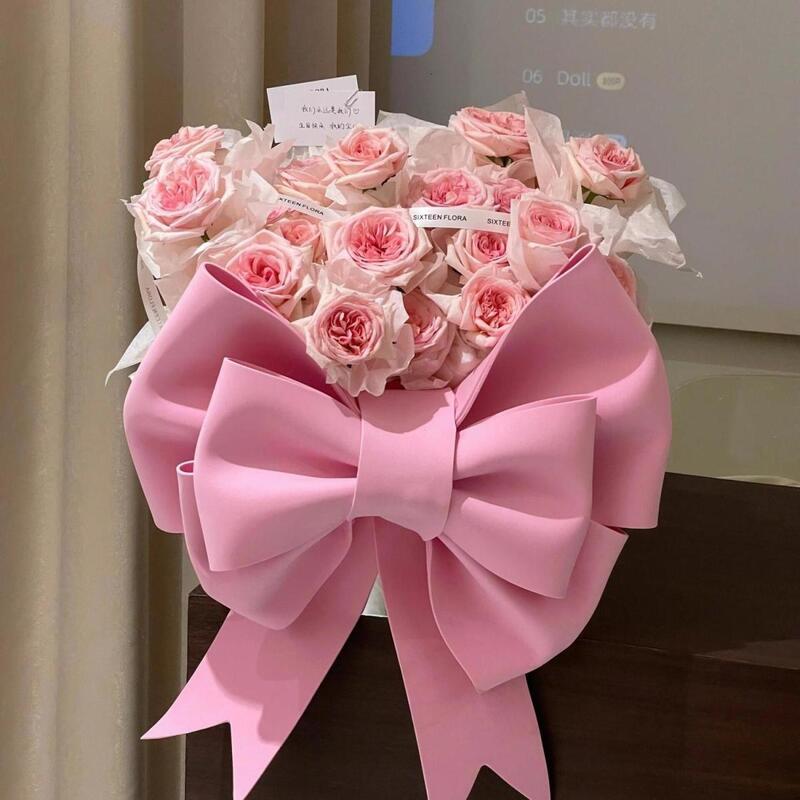 Petals Eternal Life Premium Pink Rose Bow Hug Bucket Simulated - TikTok ...