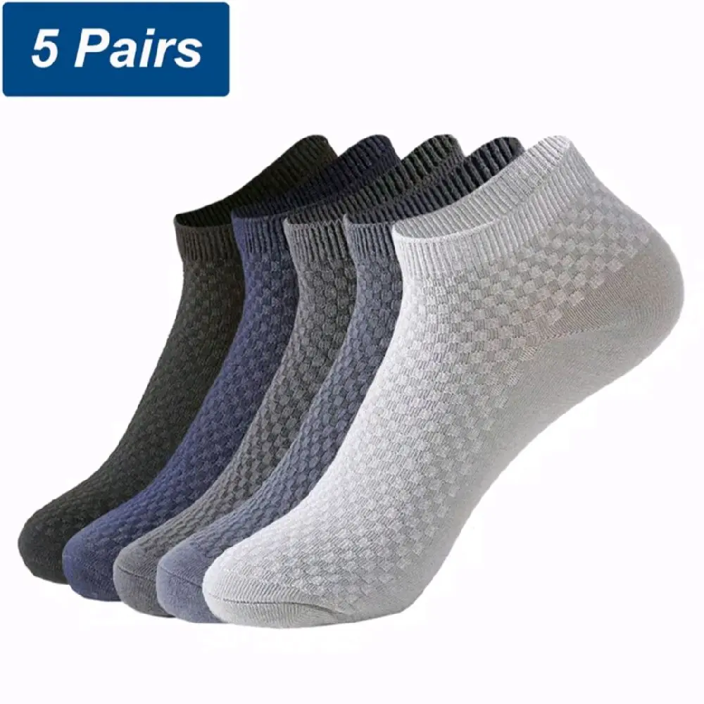 Combo 5 đôi Tất sợi tre  bambo cổ ngắn  nam nữ thấm hút mồ hôi thoáng khí