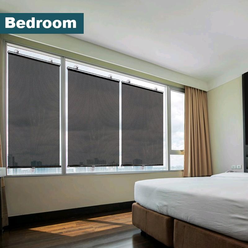 Rèm Che Chắn Nắng Phòng Ngủ Kính Xe Hơi Tự Cuộn Không Khoan Cỡ Lớn 68*125cm 4