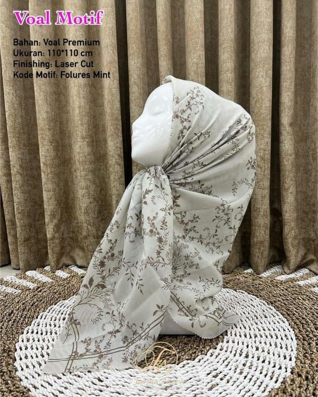 HIJAB VOAL MOTIF ALL VARIAN TERBARU / HIJAB VOAL MOTIF STANDART Kerudung  Segi  Empat 6
