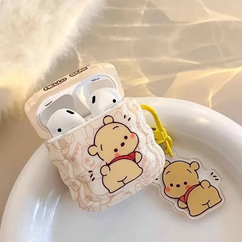 Tai nghe Bluetooth không dây gấu Pooh, dễ thương, dành cho Huawei Vivo, Universal, Oppo, Apple, tai nghe đôi 2