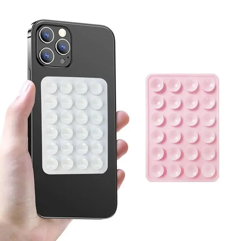 Easy and Lightweight Silicone Suction Cup Phone Case Installation, Anti Slip Suction Cup Phone Holder, Mixed Color Silicone Phone Holder, Suitable for Selfie and Video Square Holder