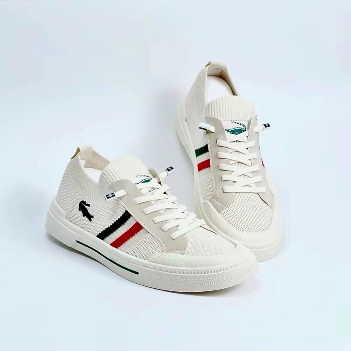Giày Thể Thao Nam Cá Sấu Thoáng Khí Đế Phẳng Cao Su sneaker Đế Bằng full size 38-43