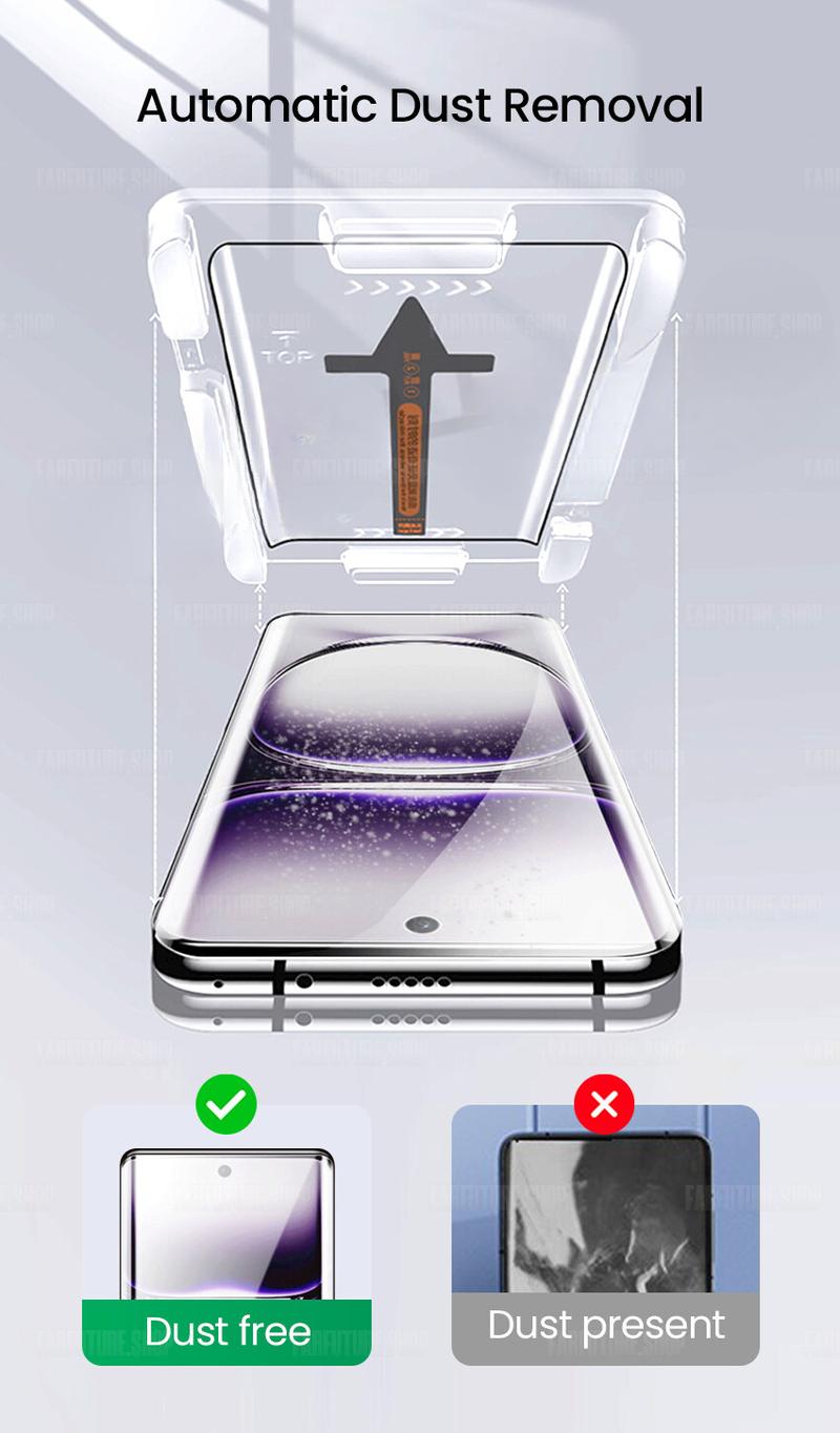 Product Introduction of One-Click Installation Tempered Glass 3D Curved screen Protector For OPPO Reno 12Pro 12 12F 13Pro 11Pro 11 11F 10Pro/Pro+ 9Pro/Pro+ 9/10 OPPO Find X8Pro X7Ultra X7/ X6 X5 X6Pro OPPO A3Pro,Explosion-proof,Privacy,HD,Anti Blue Light Film 2