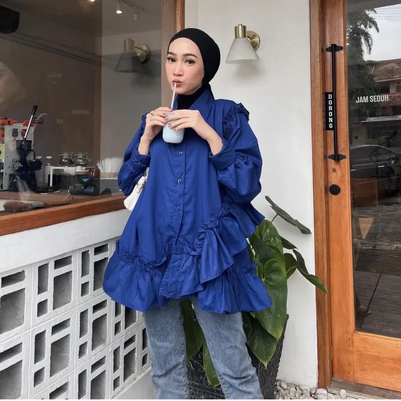 ELEA TOP | ATASAN WANITA | ATASAN KEKINIAN | ATASAN KOREAN STYLE | TUNIK WANITA | TUNIK PUTIH | ATASAN PUTIH 1
