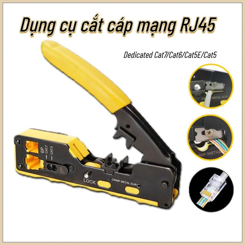 Kìm cắt cáp mạng RJ45 được sử dụng đặc biệt cho kìm bấm dây cáp mạng Cat6a Cat6 Cat5 Cat5e 8P8C chất lượng cao - LAMJAD STORE